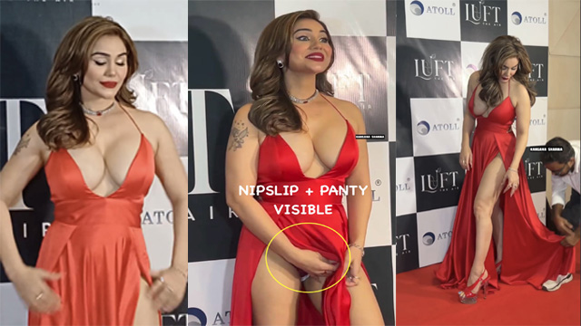 Bollywood Actress Kangana Sharma Accidental Stage at  Panty Showing