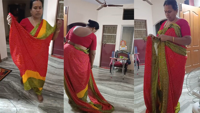 New Tamil Mom Dress Change Infront – son Secretly Recorded it