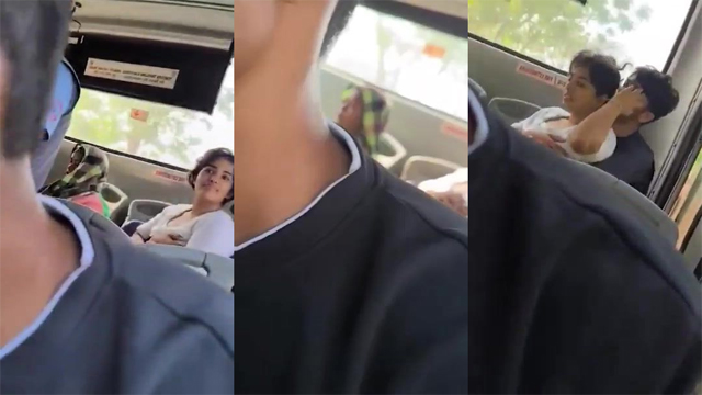 College Cute Girl Boobs Pressing – & Having Sex Government Bus